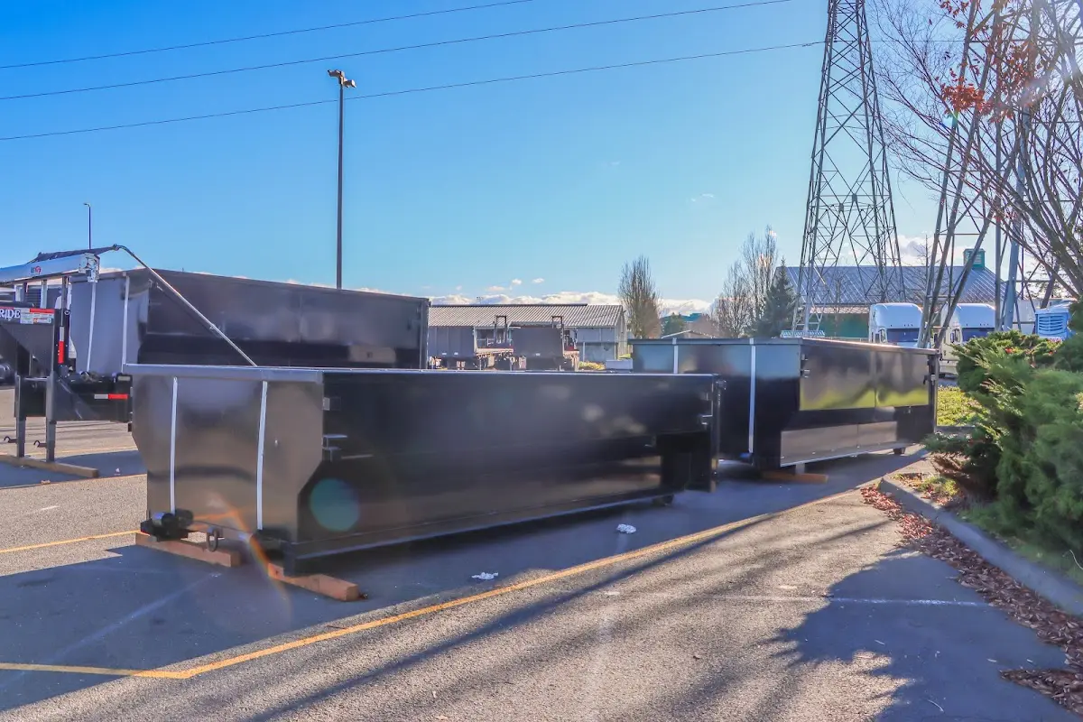 Roll-off dumpster ready for waste disposal at job site for Construction Dumpster Rental in Saratoga Springs